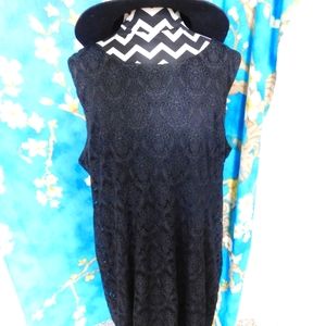 Black Lace Dress - sleeveless - Miss Pinkly - size 2xl